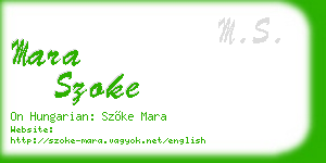 mara szoke business card