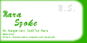 mara szoke business card